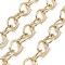 Aluminium Cable Chains, Texture, Unwelded, with Spool, Light Gold, 18x14x2mm, about 32.81 Feet(10m)/Roll