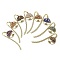 8Pcs 8 Style Tibetan Style Alloy Hook Bookmarks, Tree of Life Natural Gemstone Chip Pendant Bookmark, 83x10x1mm, 1pc/style