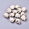 Synthetic Magnesite Beads Strands, Dyed, for Halloween, Skull, Floral White, 12x10mm, Hole: 1mm, about 600pcs/1000g
