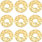 BENECREAT 24Pcs 18K Gold Plated Brass Flat Round Links, 12.5x1.5mm Bumpy Disc Brass Connector Charms for DIY Jewelry Making, Hole: 1mm