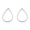 Non-Tarnish 201 Stainless Steel Linking Rings, Teardrop, Stainless Steel Color, 21x14x1mm, Inner Diameter: 12x18.5mm