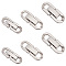 6Pcs 3 Styles 304 Stainless Steel Fold Over Clasps, Oval, Stainless Steel Color, 18~22x6.5~8x3mm, Hole: 2.5~4x2.5~4mm, about 2pcs/style