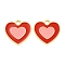 Eco-Friendly Alloy Enamel Pendants, Lead Free & Cadmium Free & Nickel Free, Golden, Heart Charm, FireBrick, 19x20x1mm, Hole: 2.5mm