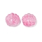 Transparent Glass Beads, Peking Opera Mask, Baking Paint, Hot Pink, 17x18x8mm, Hole: 1.2mm
