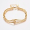 304 Stainless Steel Box Chain Bracelets, Multi-strand Bracelets, with Lobster Claw Clasps, Golden, 7-1/8 inch(180mm), 2.5mm