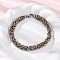 201 Stainless Steel Byzantine Chain Bracelets, with 304 Stainless Steel Clasps, Golden & Stainless Steel Color, 8-3/4 inch(22.1cm)