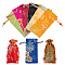 NBEADS 9 Pcs Silk Drawstring Jewelry Bags, 16x7.8 cm 9 Colors Rectangle Floral Embroidered Brocade Bags Chinese Silk Bags Gift Wrapping Pouches with Wood Beads for Wedding Party Favors Packaging