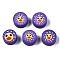 Handmade Polymer Clay Beads, for DIY Jewelry Crafts Supplies, Flat Round with Duck, Dark Slate Blue, 8.5~9.5x4~5mm, Hole: 1.6mm