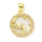 Brass Micro Pave Clear Cubic Zirconia Pendants, Cadmium Free & Nickel Free & Lead Free, with Shell, Real 18K Gold Plated, Pisces, 19x16.8x3mm, Hole: 4x3.5mm