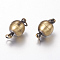 Brass Magnetic Clasps with Loops, Oval, Brushed Antique Bronze, 17x10mm, Hole: 3mm