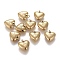 Mother's Day Ion Plating(IP) 304 Stainless Steel Charms, with Jump Rings, Heart with Word Mom, Golden, 12x11x4mm, Hole: 3mm
