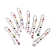 Christmas Theme Alloy Hook Bookmarks, Natural Quartz & Black Onyx & Lemon Jade & Malaysia Jade & White Jade & Carnelian & Alloy Enamel Charm Bookmarks, Mixed Color, 140~147x19.5x8mm, 8pcs/set