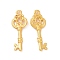 Rack Plating Alloy Pendants, Key Charms, Matte Gold Color, 27.5x10x2mm, Hole: 1.5mm
