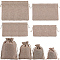 16Pcs 4 Styles Polyester Imitation Burlap Packing Pouches Drawstring Bags, for Christmas, Wedding Party and DIY Craft Packing, Peru, 9~18x7~13cm, 4pcs/style