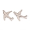 Tarnish Resistant 304 Stainless Steel Links, Bird, Stainless Steel Color, 17x20x1mm, Hole: 1mm