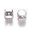 Non-Tarnish 316 Surgical Stainless Steel Sew on Prong Settings, Claw Settings for Pointed Back Rhinestone, Stainless Steel Color, Tray: 6mm, 6x6x5mm, Hole: 0.8mm