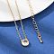 Brass Pave Clear Cubic Zirconia Pendant Necklaces for Women, Golden, Flat Round, 16.14 inch(41cm)