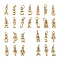 Brass Micro Pave Clear Cubic Zirconia Pendants, with Jump Ring, Long-Lasting Plated, Letter, Letter A~Z, 9~10x3~5x2~2.5mm, Jump Ring: 4x1mm, Hole: 2.5mm, 26pcs/set