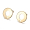 304 Stainless Steel Stud Earring Findings, Donut, Real 18k Gold Plated, 10.3mm, Hole: 1.3mm, Pin: 0.7mm