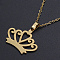 201 Stainless Steel Pendants Necklaces, with Cable Chains and Lobster Claw Clasps, Crown, Golden, 17.71 inch(45cm), 1.5mm