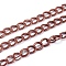 Iron Double Link Chains, Unwelded, Red Copper Color, with Spool, link: 5mm wide, 6mm long, 0.7mm thick, about 328.08 Feet(100m)/roll