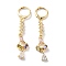 Rack Plating Golden Brass Dangle Leverback Earrings, with Cubic Zirconia, Rhombus, 48x10.5mm