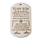 Non-Tarnish 201 Stainless Steel Pendants, Praise Message Charms, Oval with Word Charms, Stainless Steel Color, 49x28x2mm, Hole: 3mm