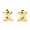 201 Stainless Steel Charms, Alphabet, Letter.K, 9x7x1mm, Hole: 1mm