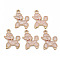 Alloy Enamel Pendants, Light Gold, Cadmium Free & Nickel Free & Lead Free, Poodle, Misty Rose, 21x16x1.5mm, Hole: 1.6mm