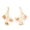 Brass Pendants, Cadmium Free & Nickel Free & Lead Free, Flower Charm, Real 18K Gold Plated, 25x14x6mm, Hole: 1mm