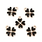 Alloy Enamel Pendants, with Rhinestone, Light Gold, Clover, Black, 15.5x13x2.5mm, Hole: 1.8mm