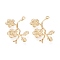 304 Stainless Steel Pendants, Laser Cut, Plum Blossom Branch, Golden, 29x23x1.5mm, Hole: 1.4mm