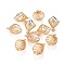 Rack Plating Brass Hollow Bead Cap Bails, Cadmium Free & Nickel Free & Lead Free, Cone, Real 18K Gold Plated, 20.5x14.5x10.5mm, Hole: 1.4mm