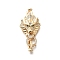 Brass Micro Pave Cubic Zirconia Fold Over Clasps, Cadmium Free & Nickel Free & Lead Free, Dragon, Real 18K Gold Plated, 38.5mm