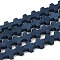 Synthetic Coral Beads Strands, Dyed, Cross, Prussian Blue, 7.5~8.5x8~9x3~3.5mm, Hole: 1mm, about 40pcs/strand, 12.5 inch~12.7 inch(31.8~32.3cm)