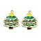 Christmas Theme Rack Plating Alloy Pendants, with Enamel, Cadmium Free & Nickel Free & Lead Free, Golden, Christmas Tree, 28x22.5x2mm, Hole: 1.8~2mm