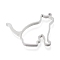 Tarnish Resistant 304 Stainless Steel Open Back Bezel Pendants, For DIY UV Resin, Epoxy Resin, Pressed Flower Jewelry, Cat Shape, Matte Stainless Steel Color, 32x40x3mm, Hole: 2mm