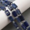 Natural Lapis Lazuli Beads Strands, Rectangle, with Seed Beads, 11.5~12x8x5mm, Hole: 1.4mm, about 12~13pcs/strand, 7.68''~7.87''(19.5~20cm)