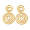 Ion Plating(IP) 304 Stainless Steel Pendants, Double Swirl Charm, Real 18K Gold Plated, 47x28x1mm, Hole: 6mm