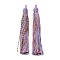 Cotton Tassel Pendants, with Polyester, Lilac, 128~130x11~12mm, Hole: 2x3.5mm