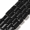 Natural Black Tourmaline Beads Strands, with Seed Beads, Faceted, Frosted, Column, 8.5~11x5.5~6.5mm, Hole: 1mm, about 14~15pcs/strand, 7.48''(19cm)