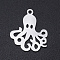 Non-Tarnish 201 Stainless Steel Pendants, Octopus, Hollow, Stainless Steel Color, 20x17.5x1mm, Hole: 1.5mm