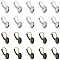 20Pcs 2 Colors Brass Leverback Earring Findings, Nickel Free, Lead Free and Cadmium Free, Flat Round Earring Settings, Antique Bronze & Platinum, Tray: 12mm, 25x14mm, 10Pcs/color