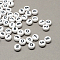 White and Black Acrylic , Flat Round with Mixed, 7x4mm, Hole: 1.3mm, about 3600pcs/500g