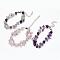 Gemstone Chip Bead Bracelets, Multi-strand Bracelets, with 304 Stainless Steel Findings and Lobster Claw Clasps, Mixed Color, 8-1/4 inch(21cm)