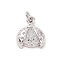 Brass Micro Pave Cubic Zirconia Charms, with Jump Ring, Cadmium Free & Lead Free, Ladybird Charms, Platinum, 13x11x3.5mm, Hole: 2.8mm