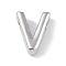 Brass Pendants, Cadmium Free & Nickel Free & Lead Free, Letter Charms, Platinum, Letter V, 8.5x6.5x3mm, Hole: 1.5mm