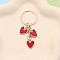 Zinc Alloy Keychain, with Enamel, Heart, Red, 7.5cm