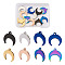 12Pcs 6 Colors Stainless Steel Pendants, Laser Cut, Crescent/Double Horn, Mixed Color, 15.5x15x1.5mm, Hole: 1.6mm, 2pcs/color
