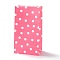 Rectangle Kraft Paper Bags, None Handles, Gift Bags, Polka Dot Pattern, Hot Pink, 13x8x24cm